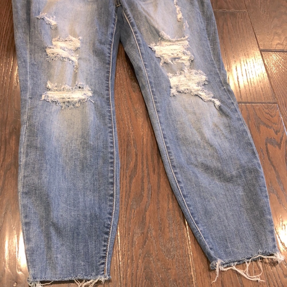 Judy Blue exposed button fly skinny jeans distressed size 14W - Picture 6 of 8